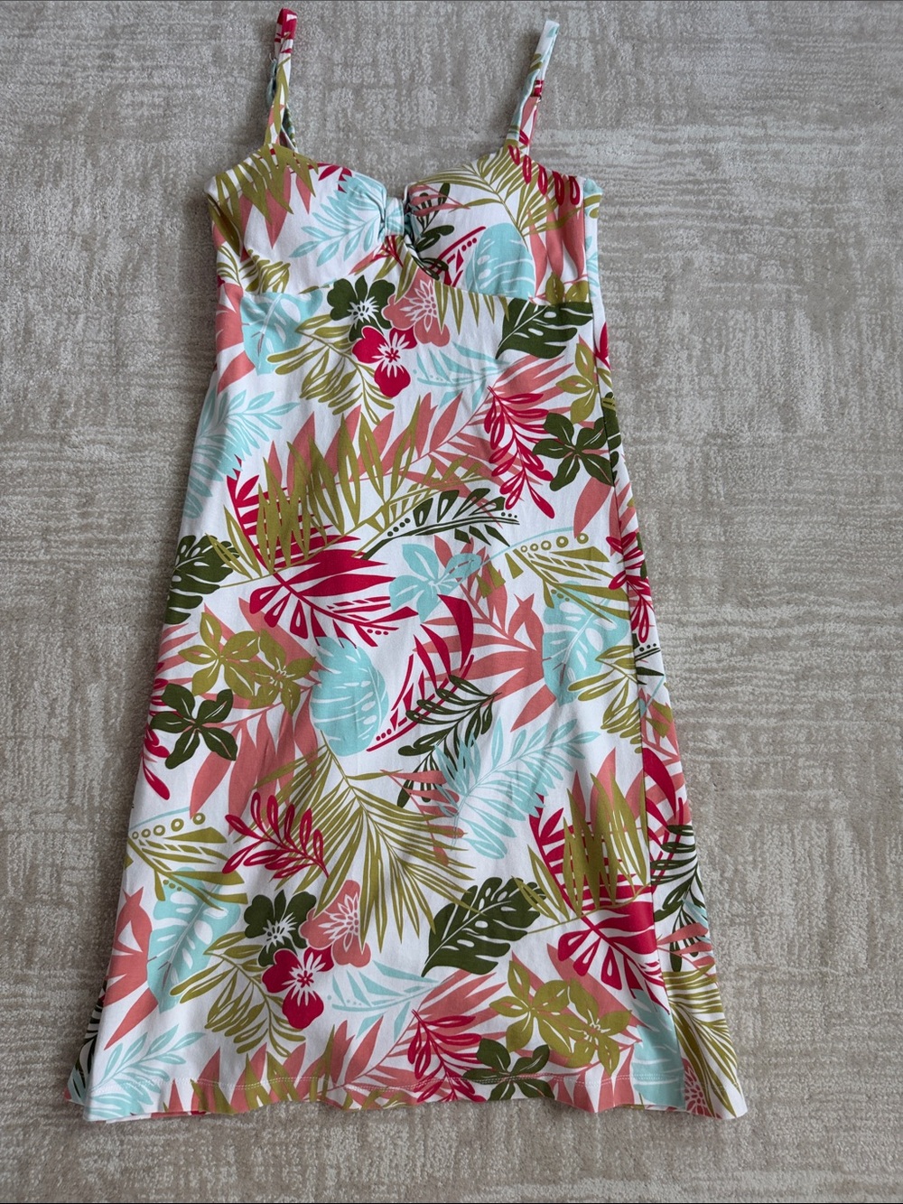 Tommy Bahama S supima cotton iconic tropical paradise sweetheart neckline midi